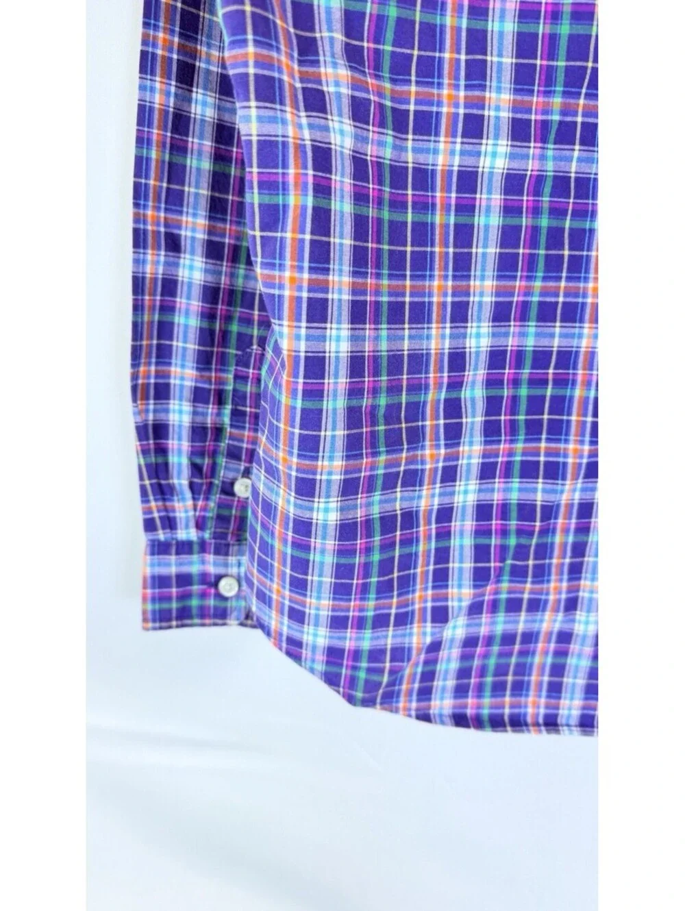 Ralph Lauren Shirt Boys Blue Pink Plaid Long Sleeve Button Up Casual Sz 7 Preppy